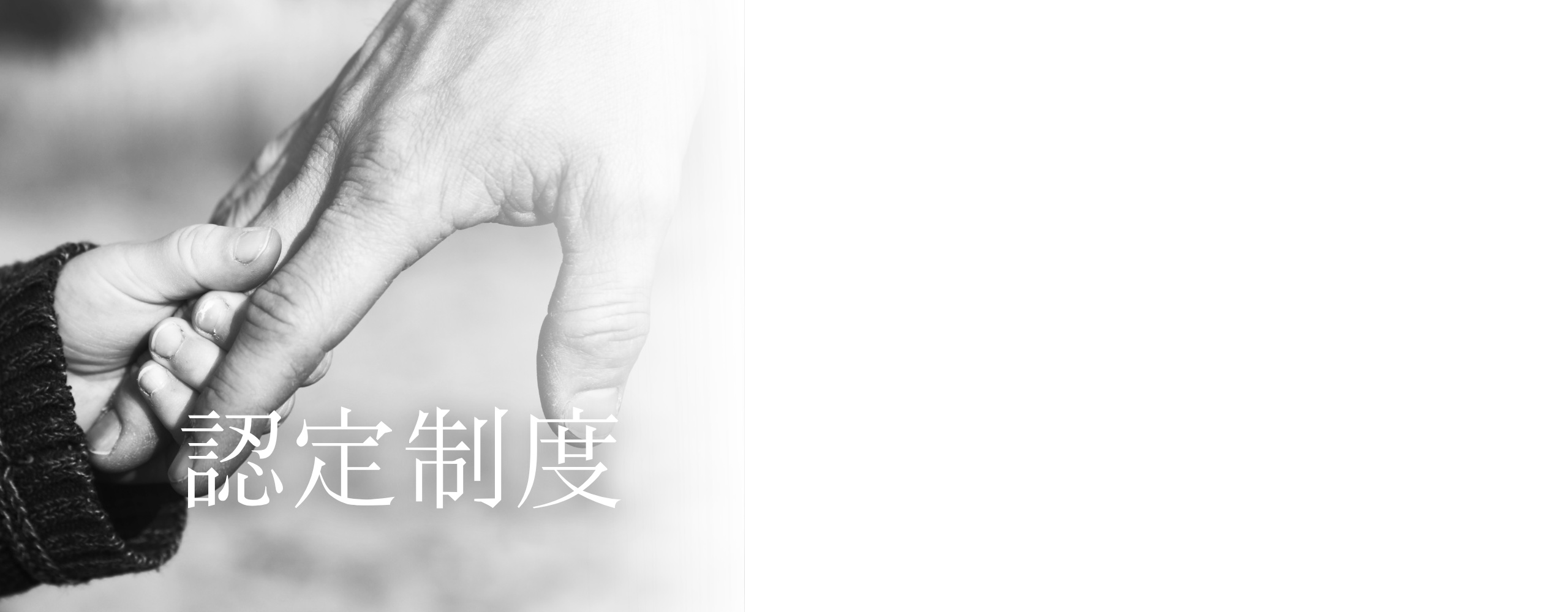 認定制度 — 子どもの手をとる大人の手